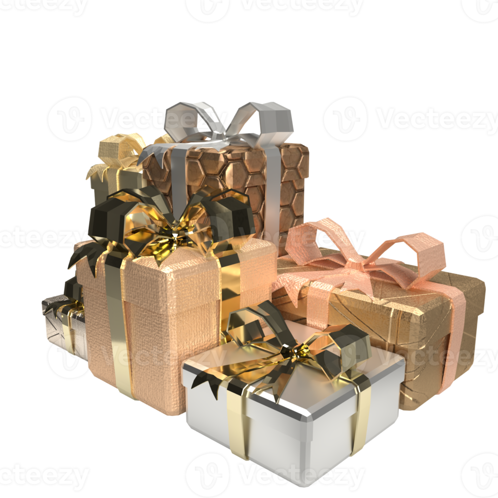 The gift box png image for celebration concept 3d rendering