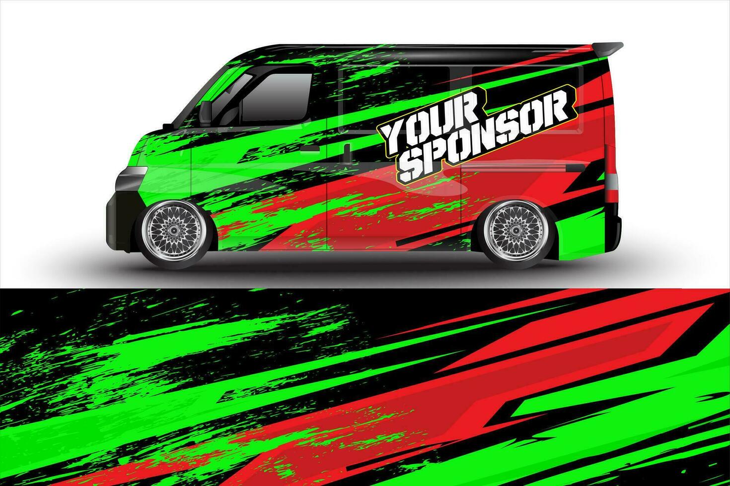 vector racing car wrap design for vehicle vinyl stickers and automotive company sticker livery