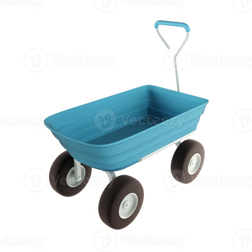 a blue wheelbarrow on a transparent background png