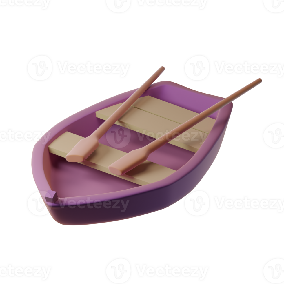 a purple boat with two wooden paddles png