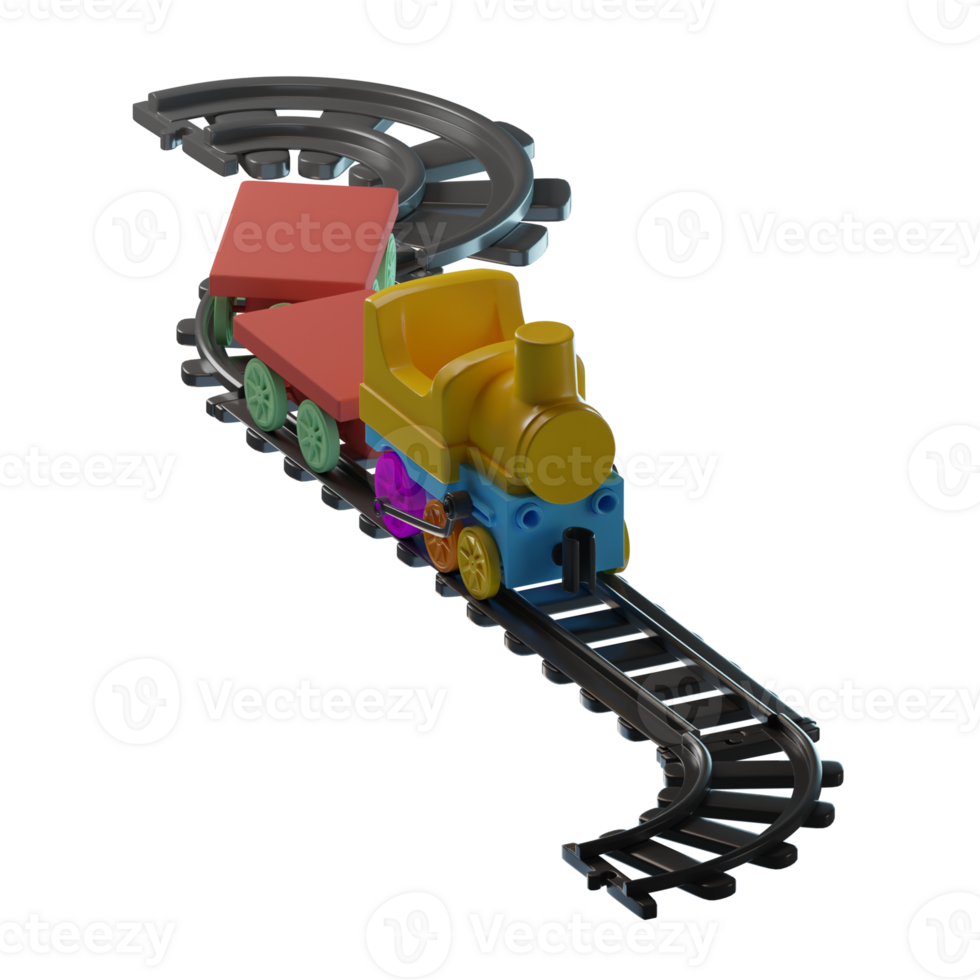 un' giocattolo treno su un' traccia con un' trasparente sfondo png