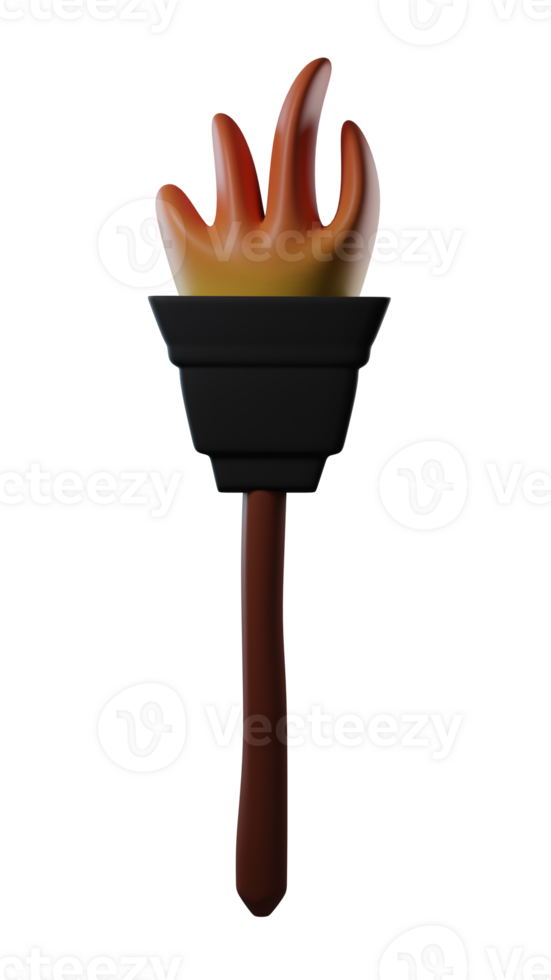 a torch with flames on it, on a transparent background png