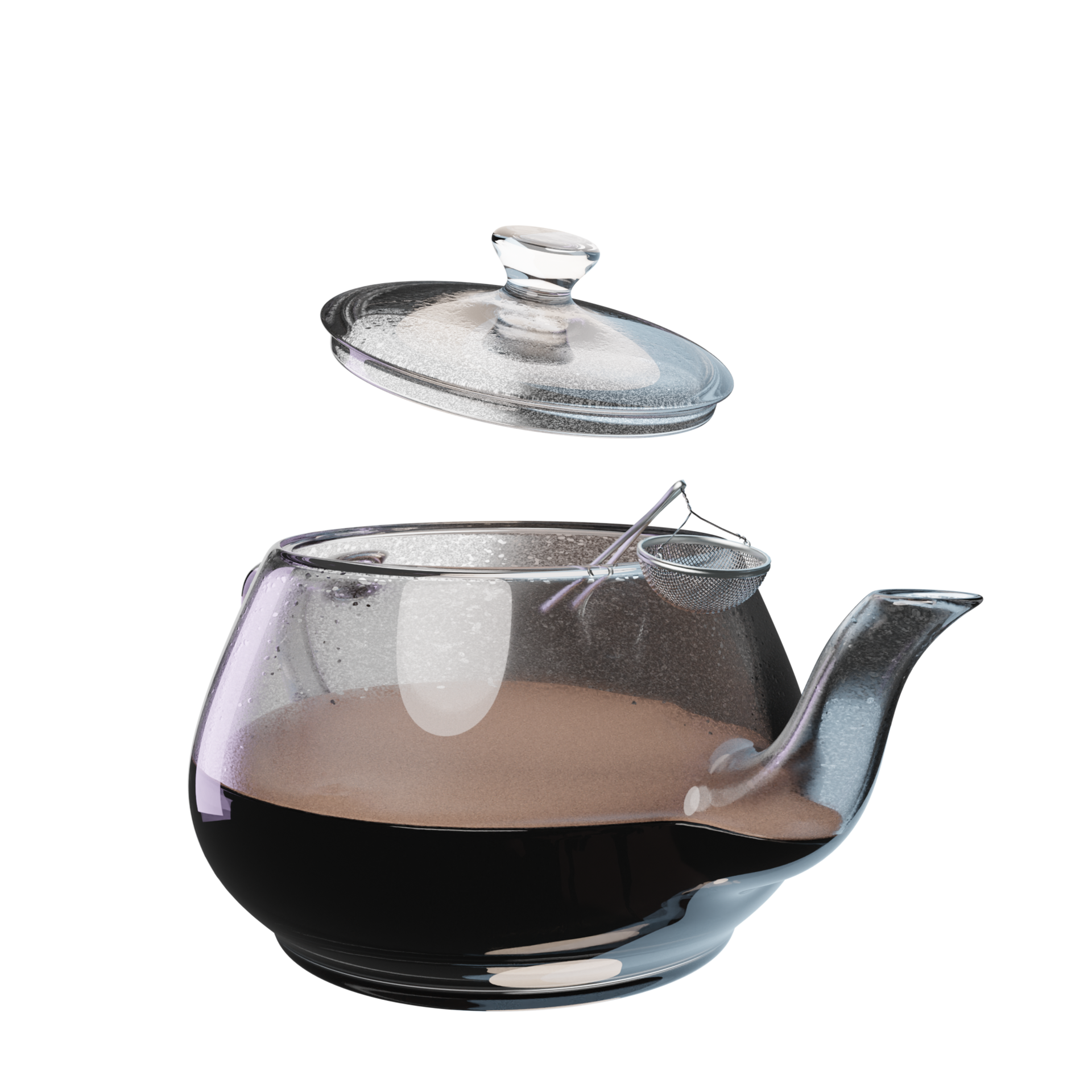 a glass teapot with a lid on it 27387680 PNG
