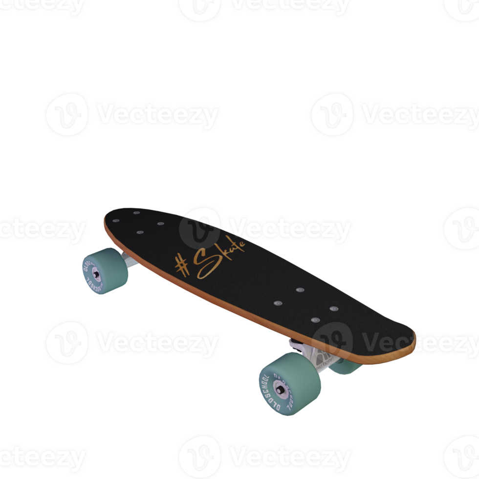 a skateboard with wheels on a transparent background png