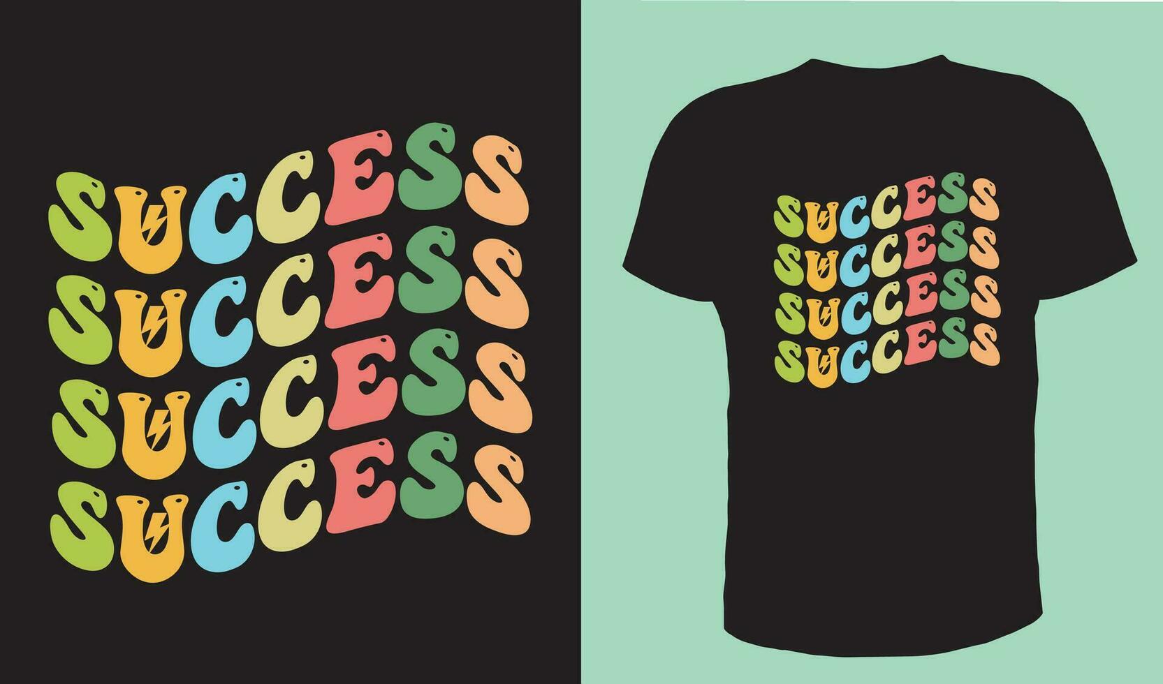 success Retro t shirt design vector