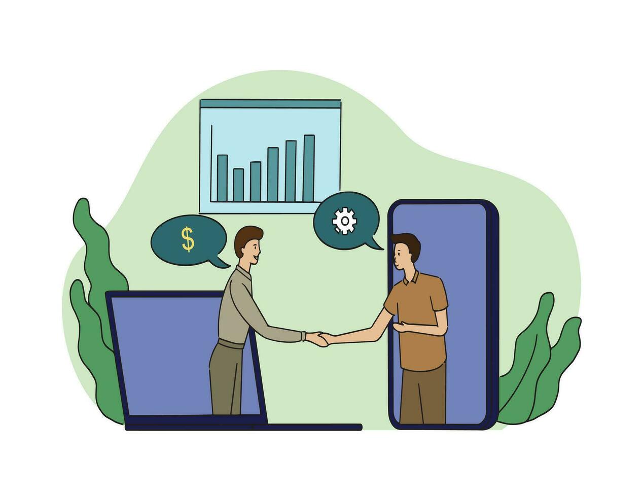 Business handshake vector illustration