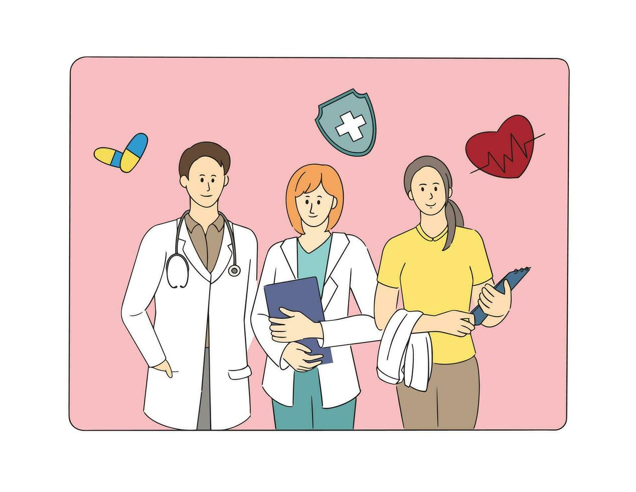 Illustration of medical worker characters vector