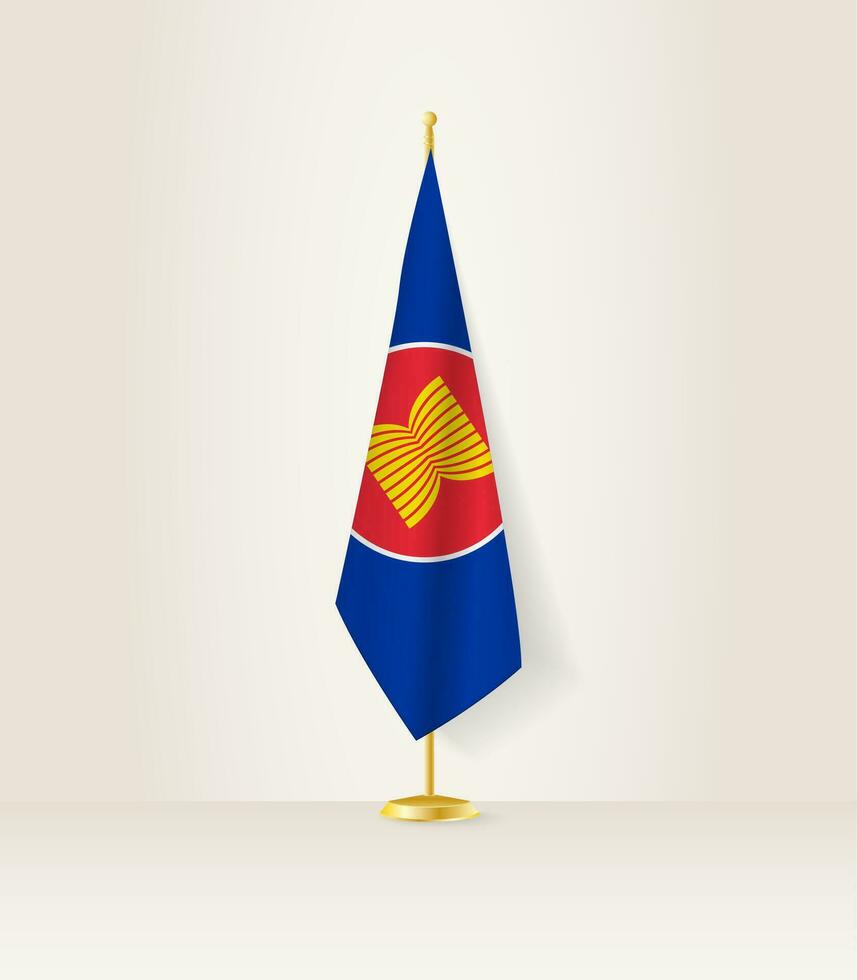 ASEAN flag on a flag stand. vector