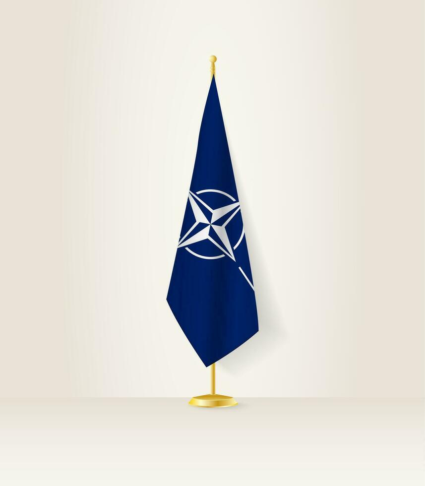 Nato flag on a flag stand. vector