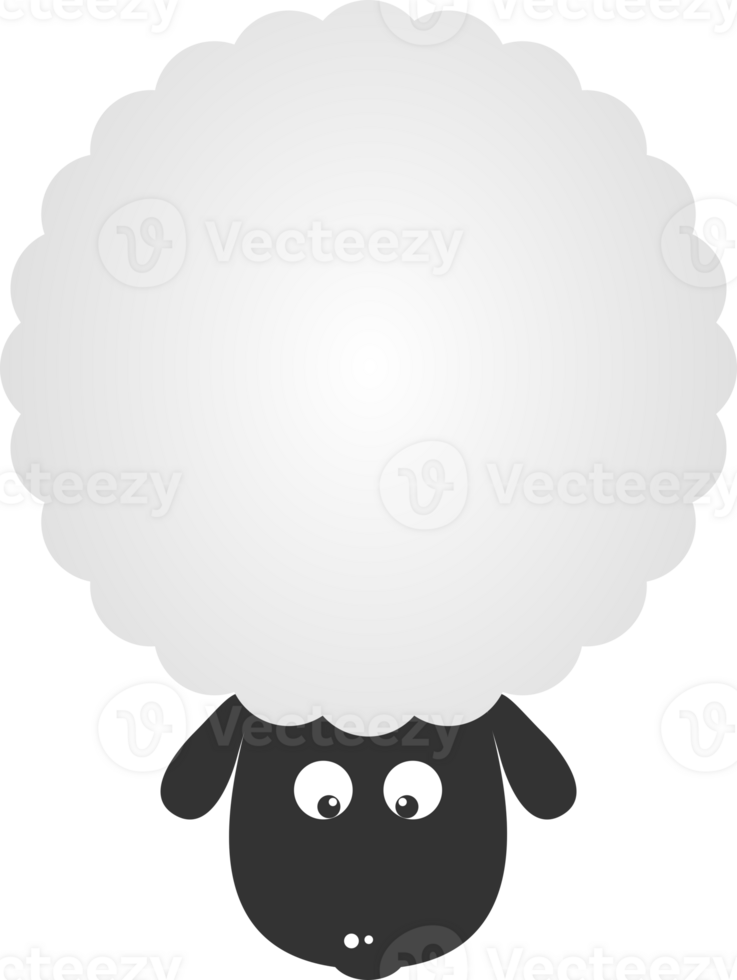 Cute white sheep cartoon png