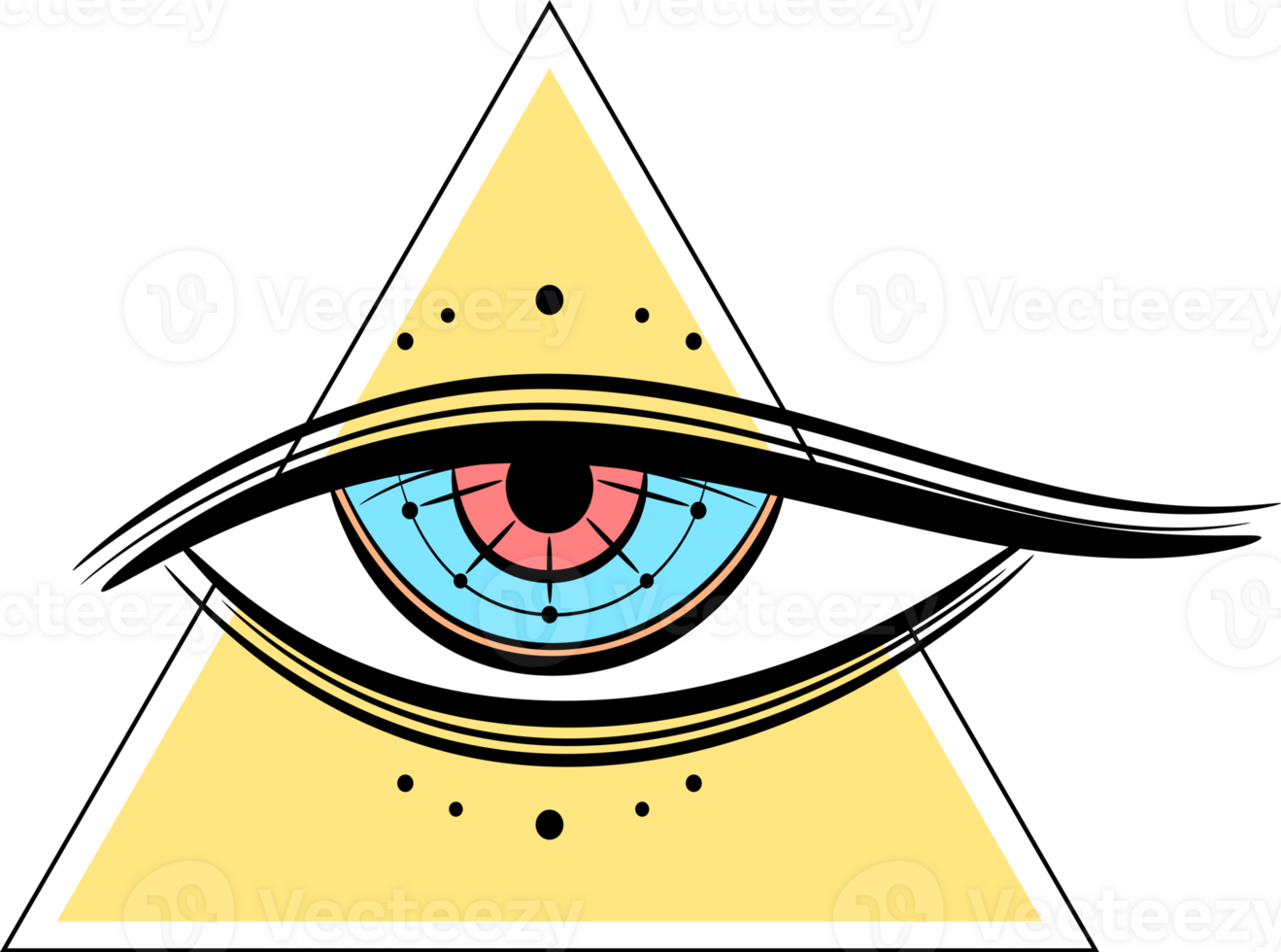 Eye of Providence , All seeing eye of god in yellow triangle png