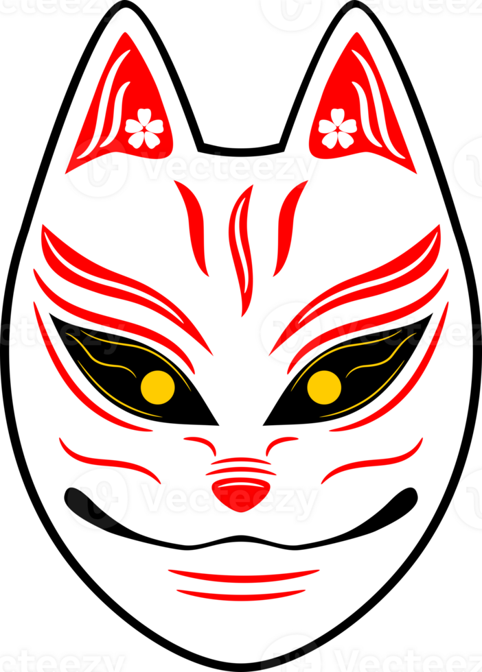 Kitsune fox mask japanese png