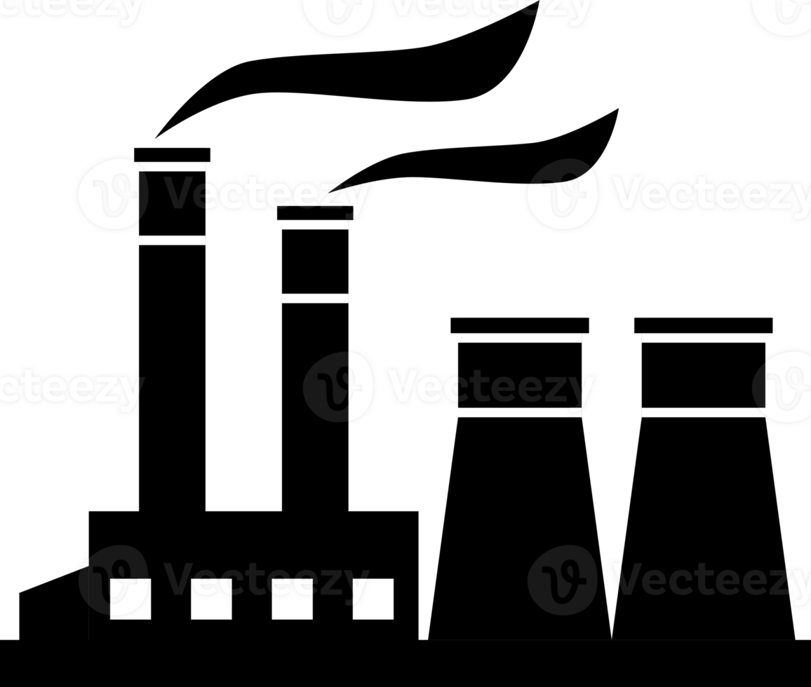 noir industriel usine ou Puissance plante centrale avec fumée png