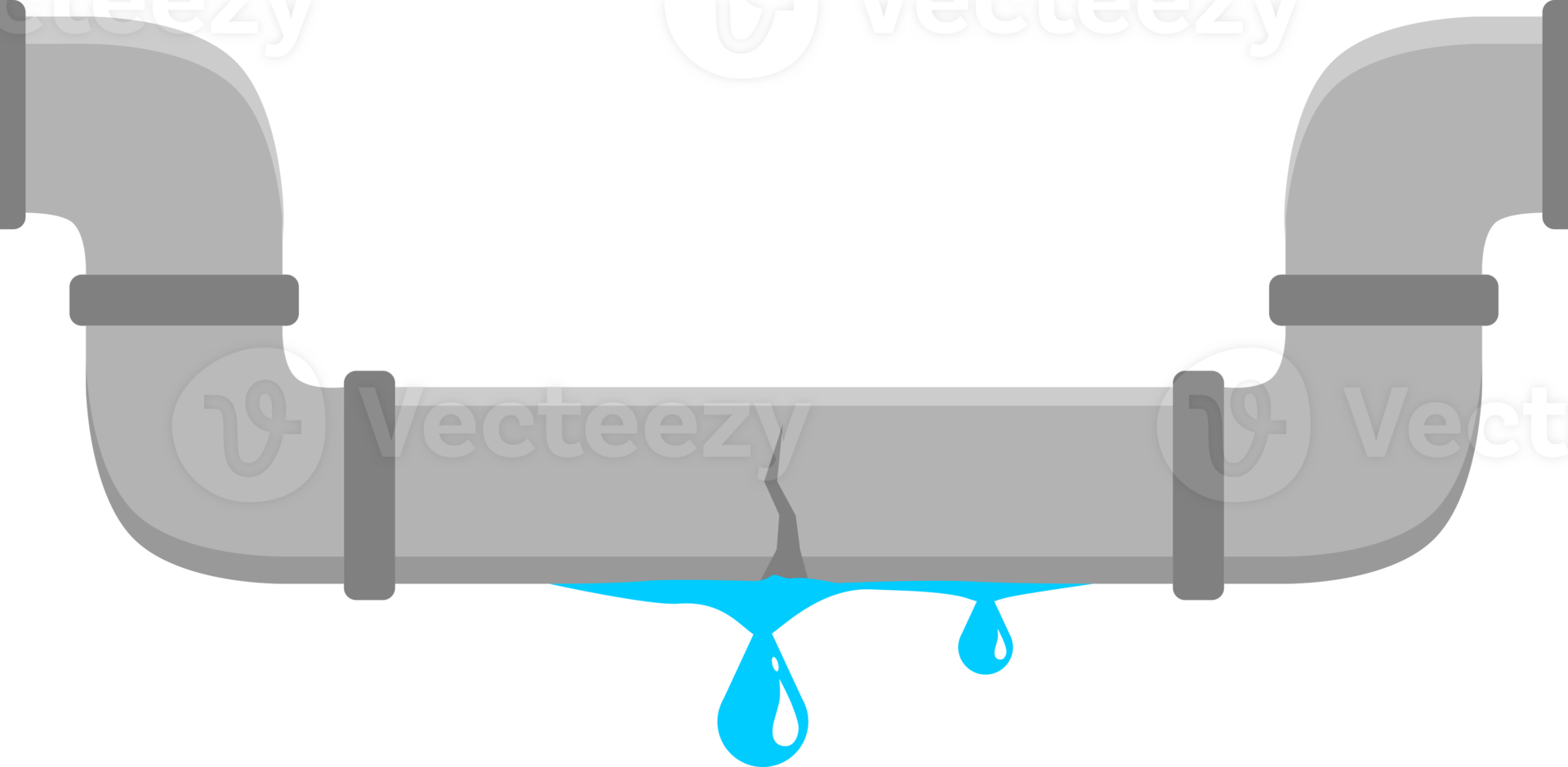 Leaky water plumbing pipe png