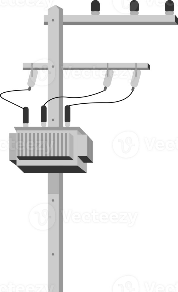 Electric pole with transformer png