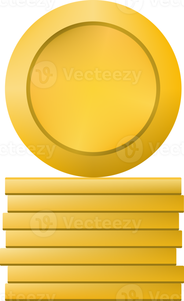 Stack golden yellow coin money financial business png