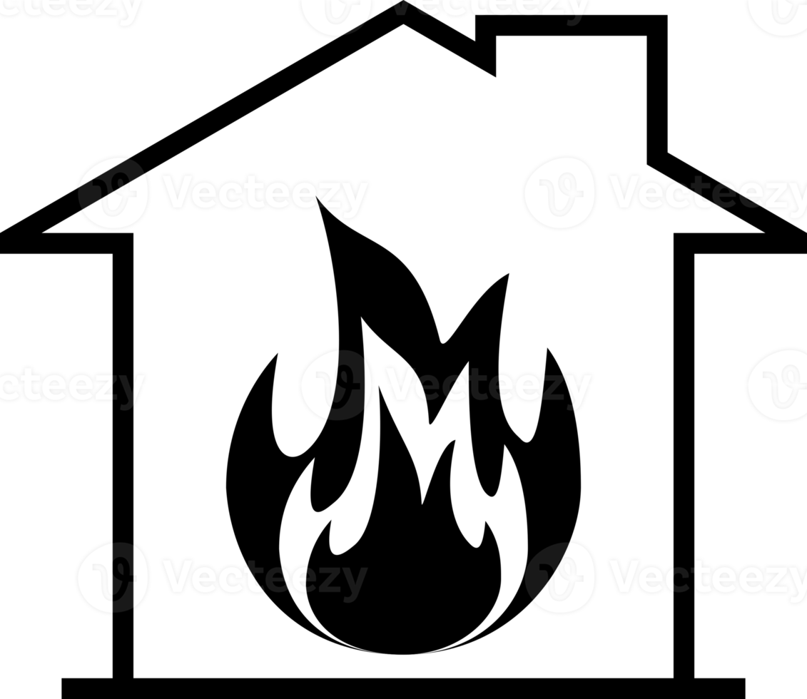 Black house fire png