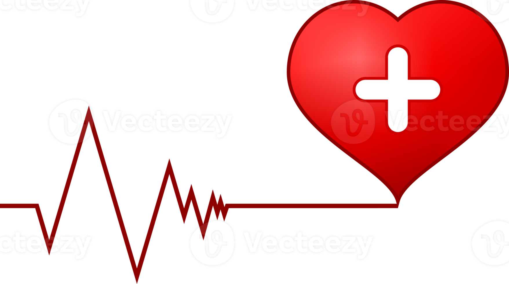 line heartbeat cardiograph with heart medical cross concept heart disease png