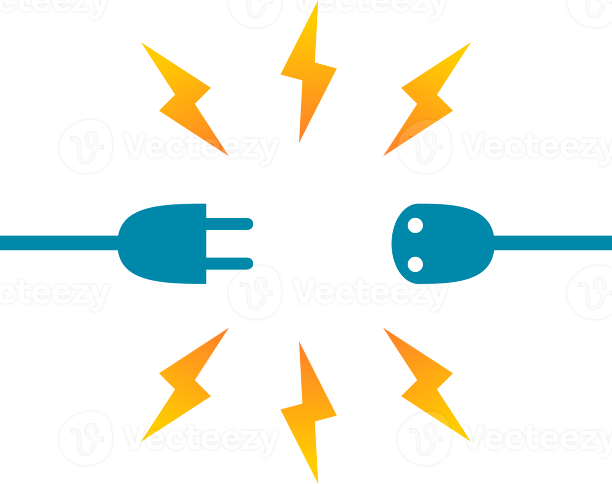 blu spina e presa di corrente elettrico sconnessione con giallo elettrico corto circuito scintille png