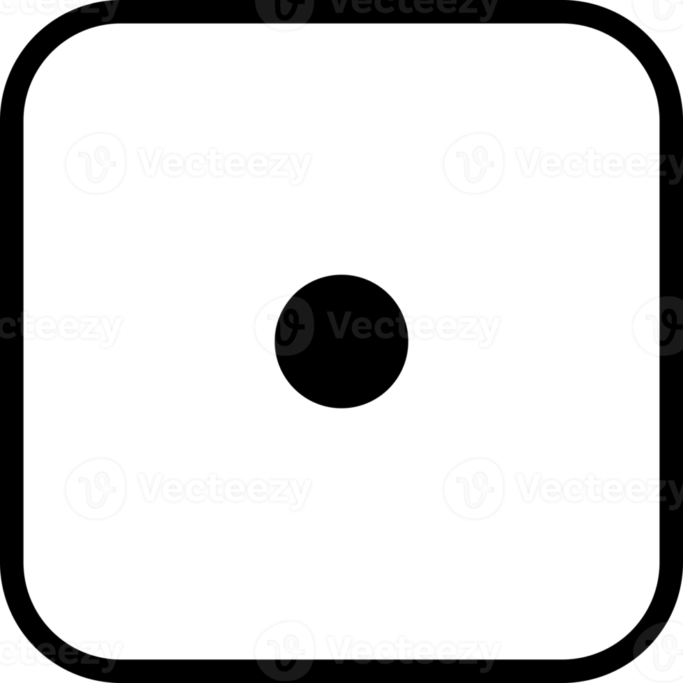 White face cube dot of game dice png