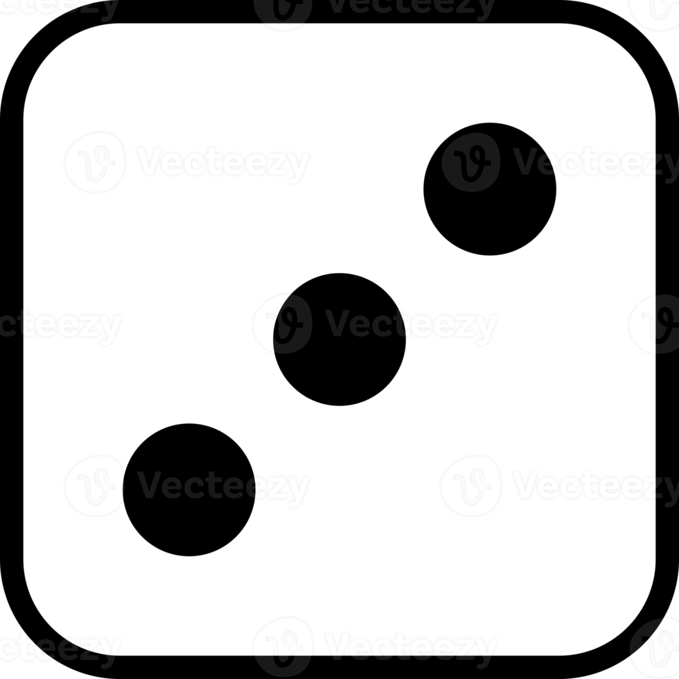 White face cube dot of game dice png