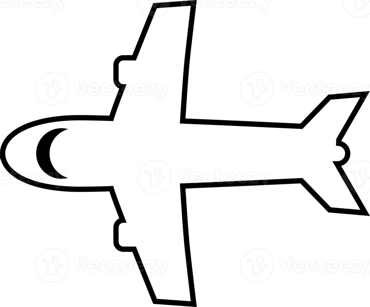 Black airplane symbol icon png