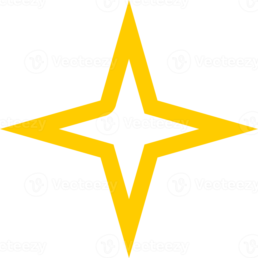 Yellow shining sparkle icon png