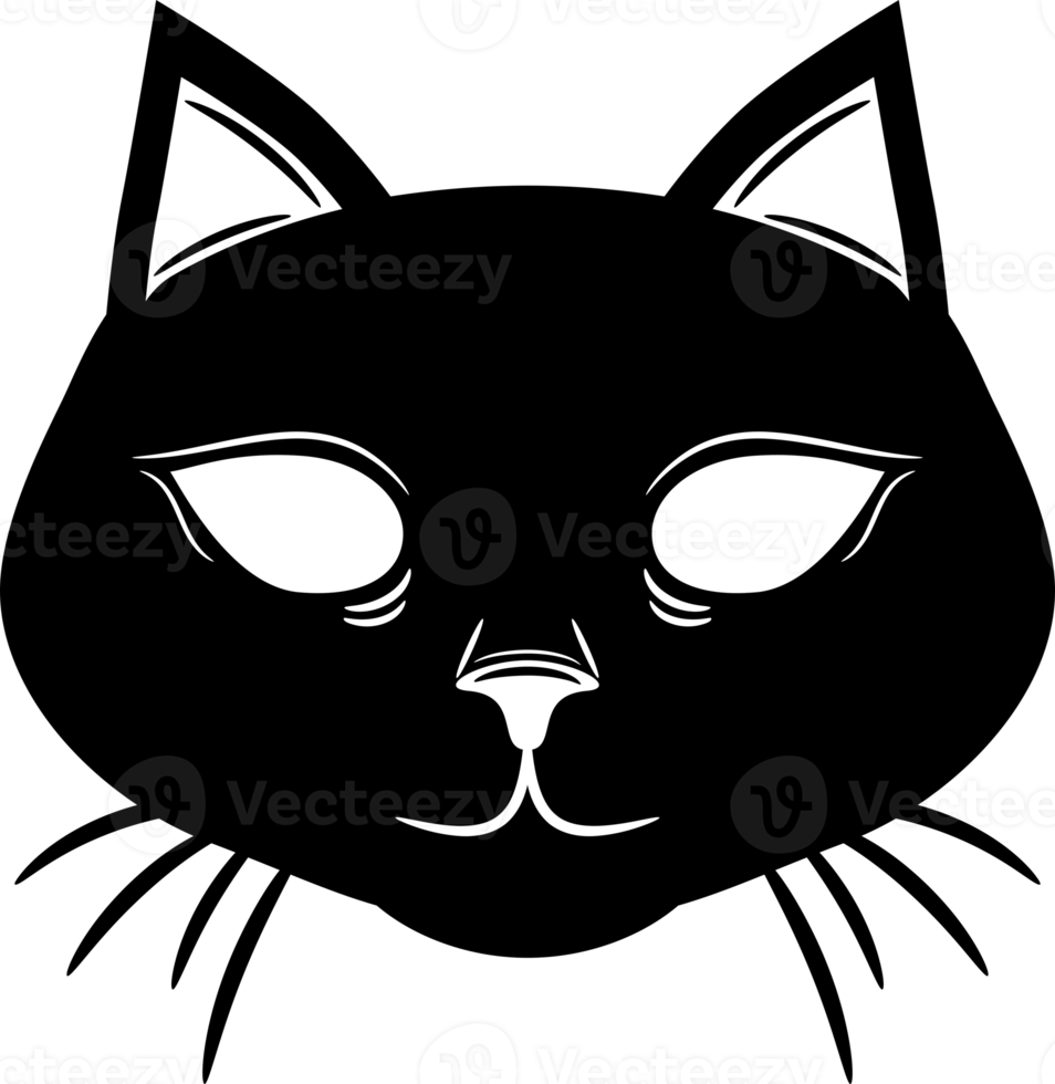 testa viso carino nero gatto strega Magia cartone animato png