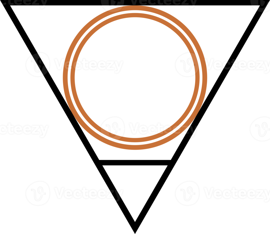 four elements triangle with circle of nature fire, water, air, earth png