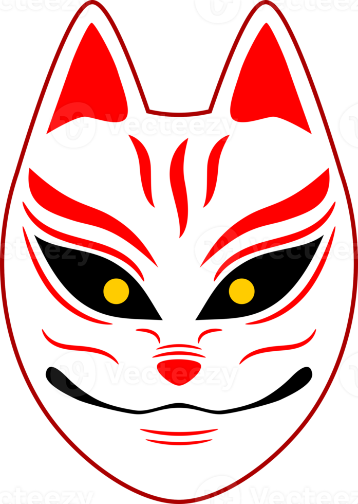 Kitsune fox mask japanese style png
