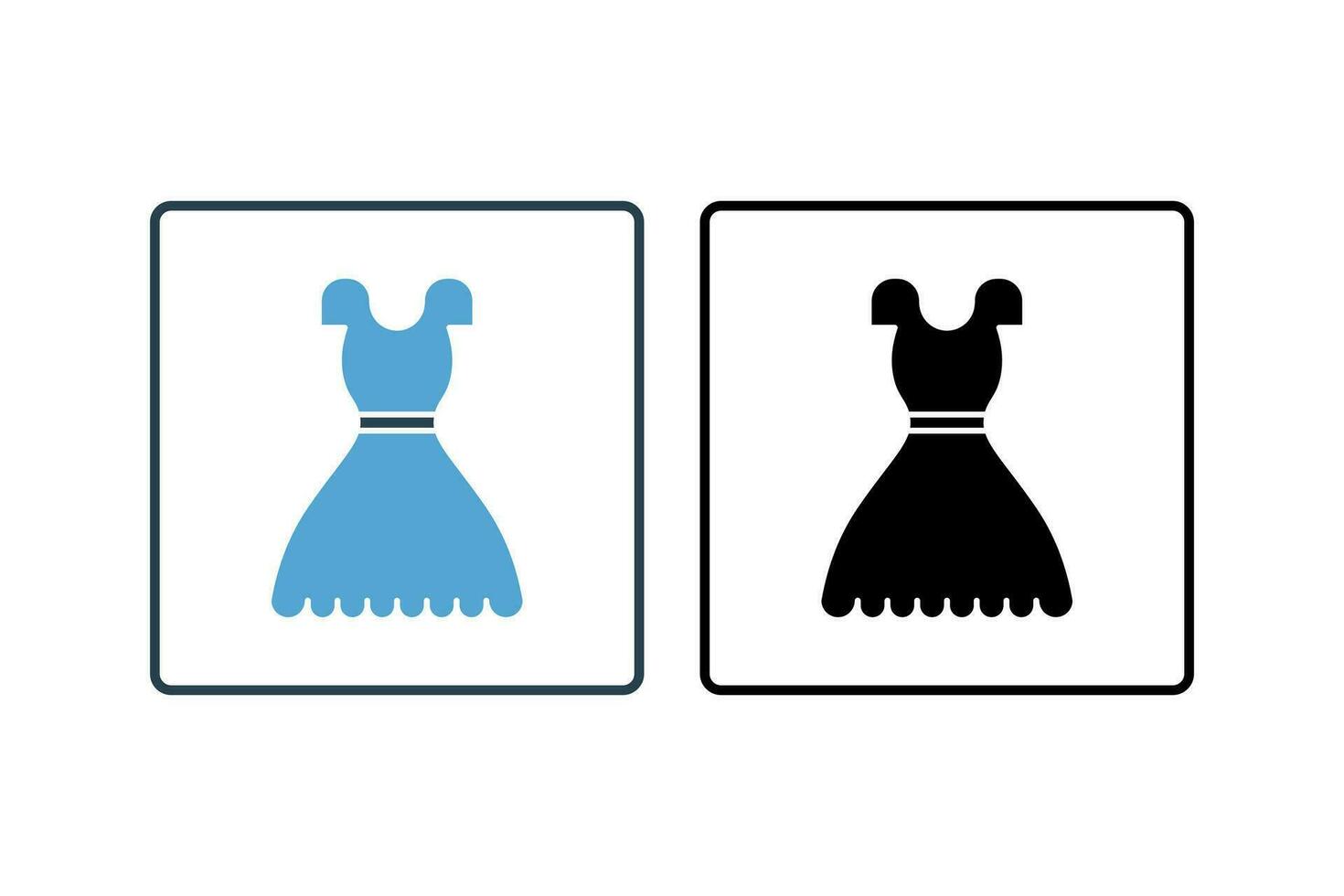 Dress Icon. Icon related to clothes icon set. solid icon style. Simple vector design editable