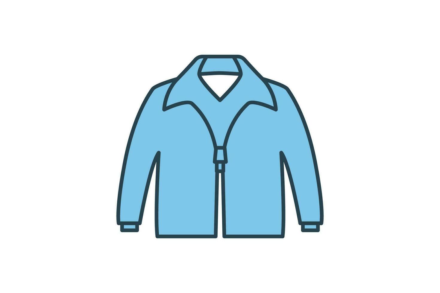 chaqueta icono. icono relacionado a ropa icono colocar. plano línea icono estilo. sencillo vector diseño editable