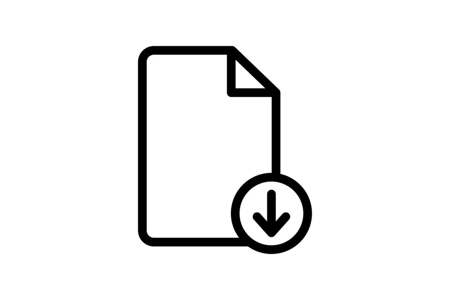 Download Document Icon. suitable for web site design, app, user interfaces. line icon style. Simple vector design editable