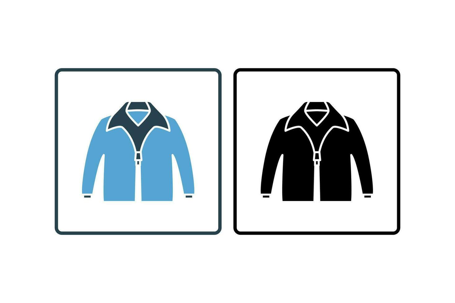Jacket Icon. Icon related to clothes icon set. solid icon style. Simple vector design editable