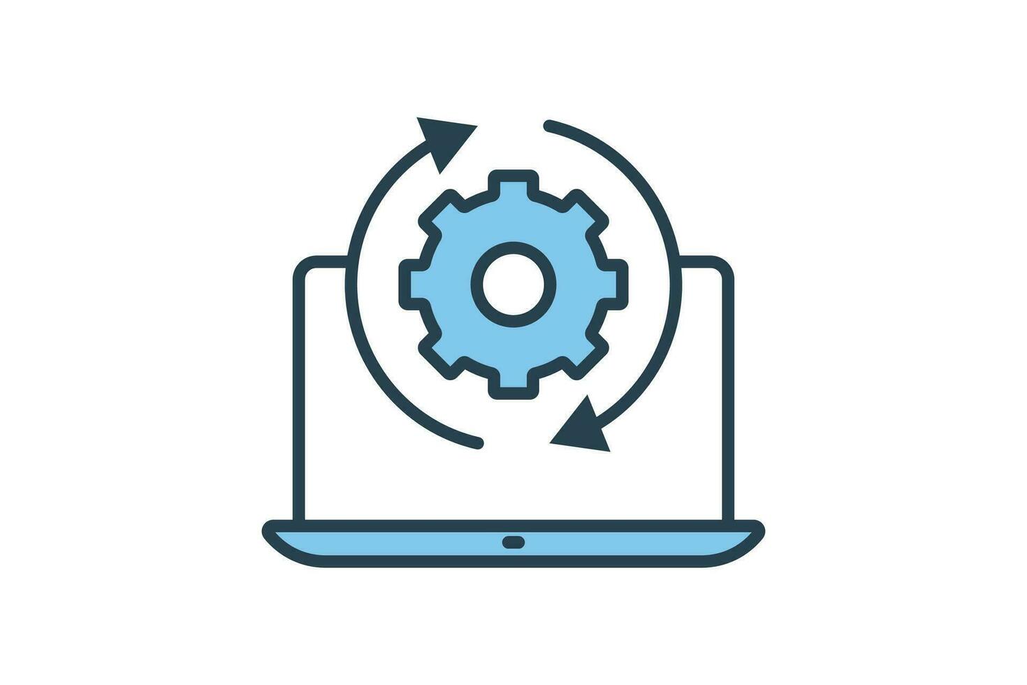 Refresh download icon. suitable for web site design, app, user interfaces. flat line icon style. Simple vector design editable