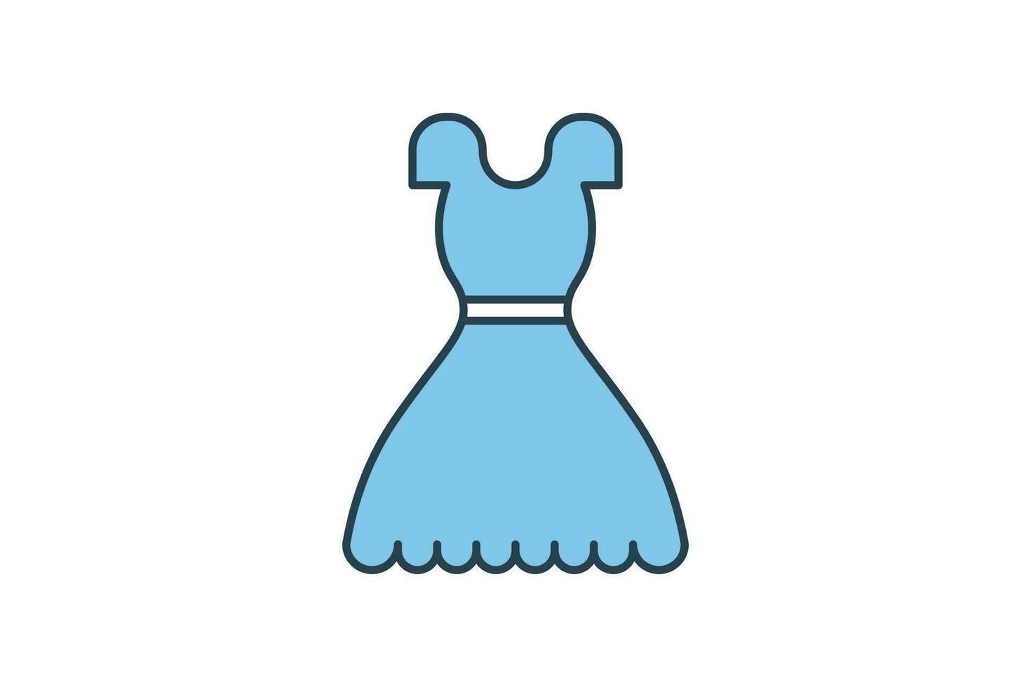 Dress Icon. Icon related to clothes icon set. flat line icon style. Simple vector design editable