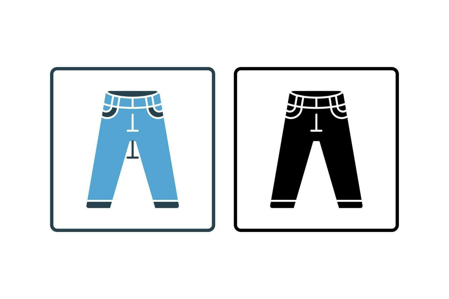 Jeans Icon. Icon related to clothes icon set. solid icon style. Simple vector design editable