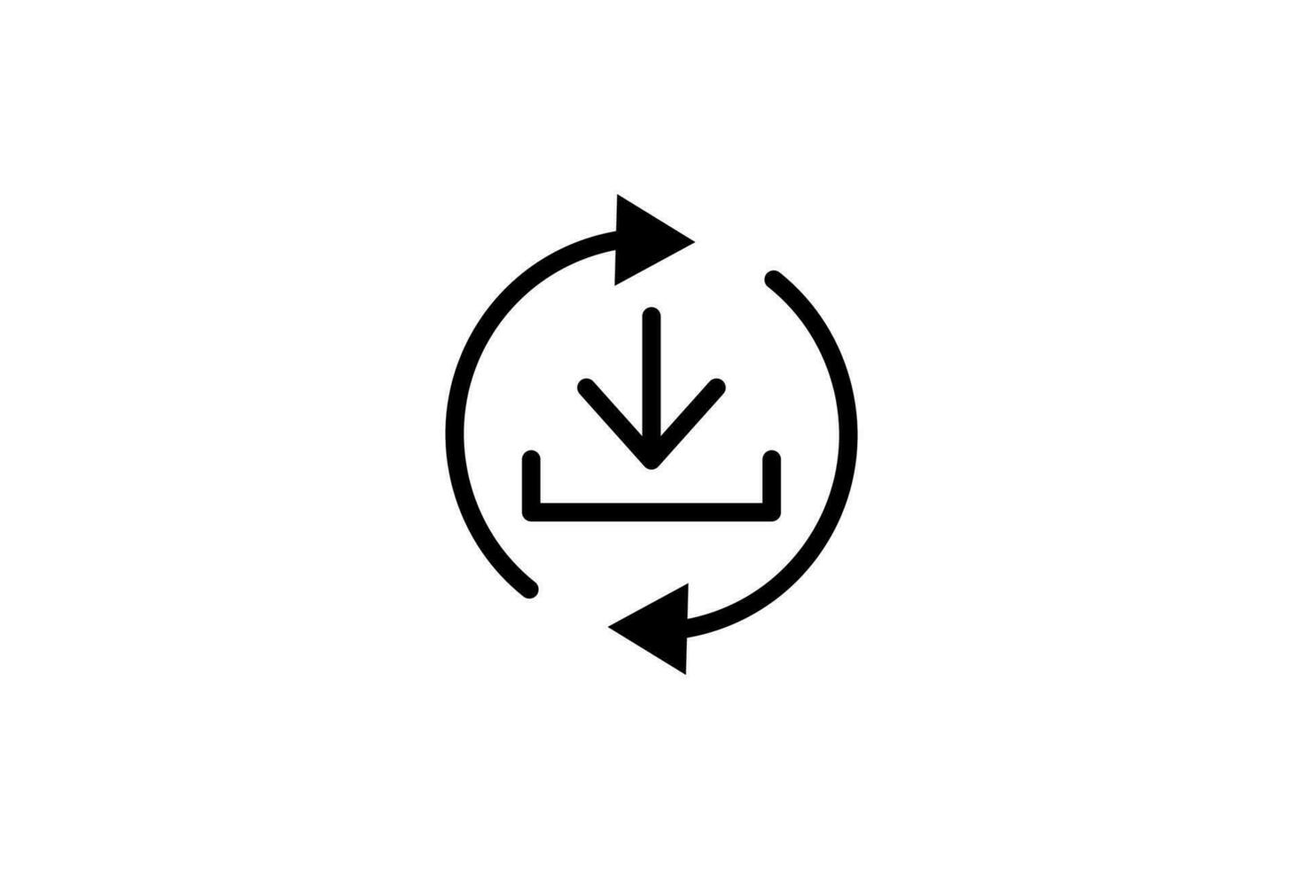 Refresh download icon. suitable for web site design, app, user interfaces. line icon style. Simple vector design editable