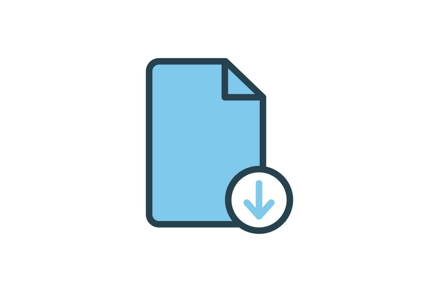Download Document Icon. suitable for web site design, app, user interfaces. flat line icon style. Simple vector design editable