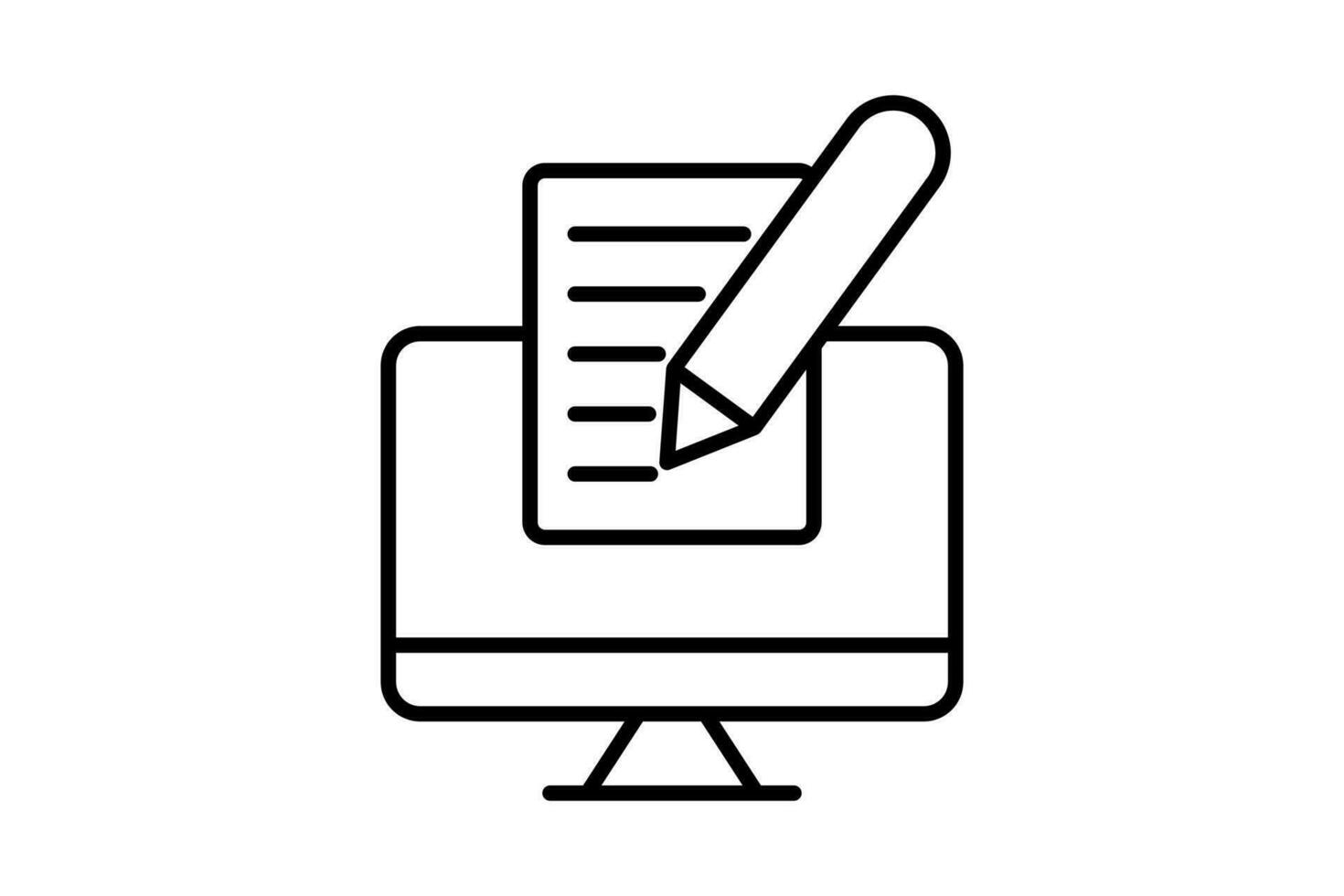 Search engine optimization copy writing icon. Icon related to Search Engine Optimization. suitable for web site design, app, user interfaces. line icon style. Simple vector design editable