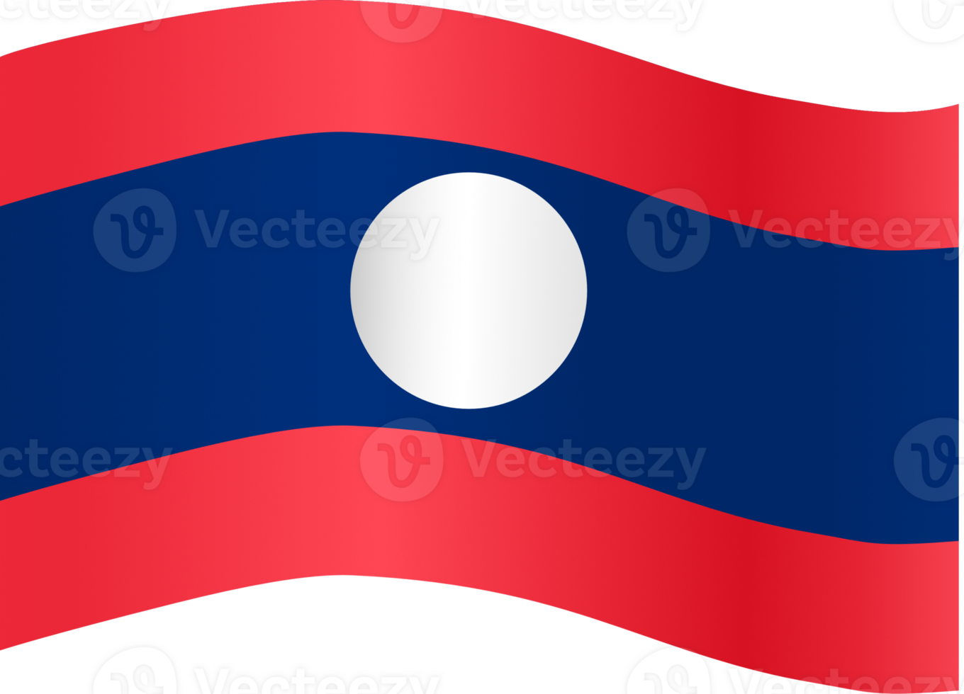 Laos flag wave isolated on png or transparent background
