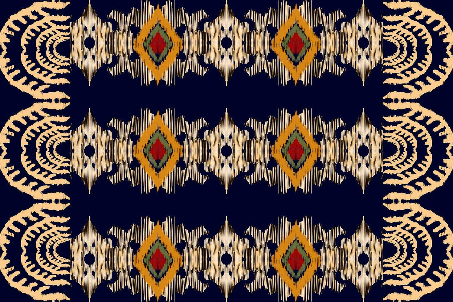 Ikat vector ethnic seamless pattern design. Ikat Aztec fabric carpet ornaments textile decorations wallpaper. Tribal nativevector background