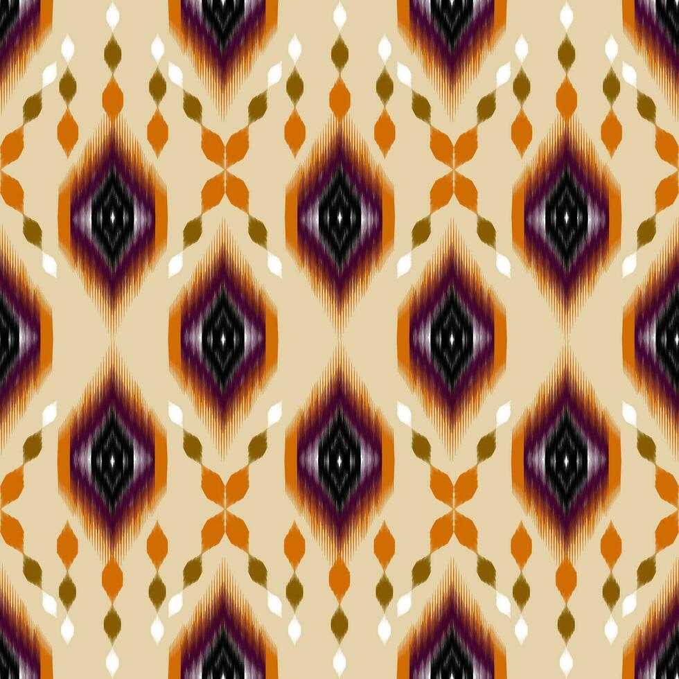 arte abstracto étnico ikat. patrón impecable en estilo tribal, bordado folclórico y mexicano. estampado de adornos de arte geométrico azteca.diseño para alfombras, papel pintado, ropa, envoltura, tela, cubierta, textil vector