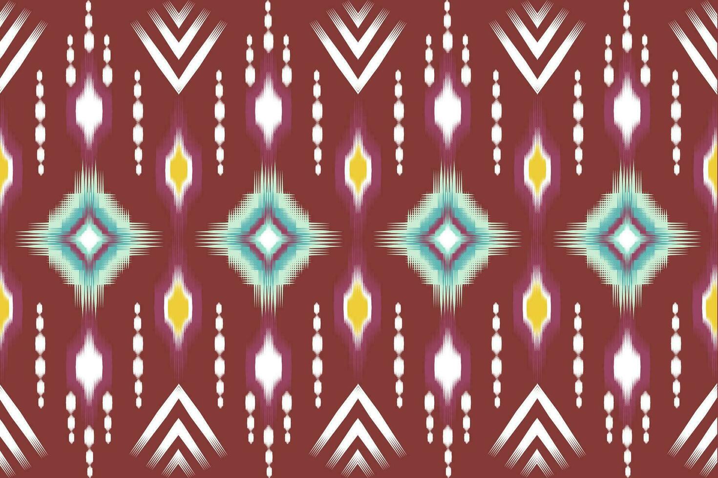 Seamless pattern, traditional ethnic pattern on red background, aztec abstract vector pattern design for