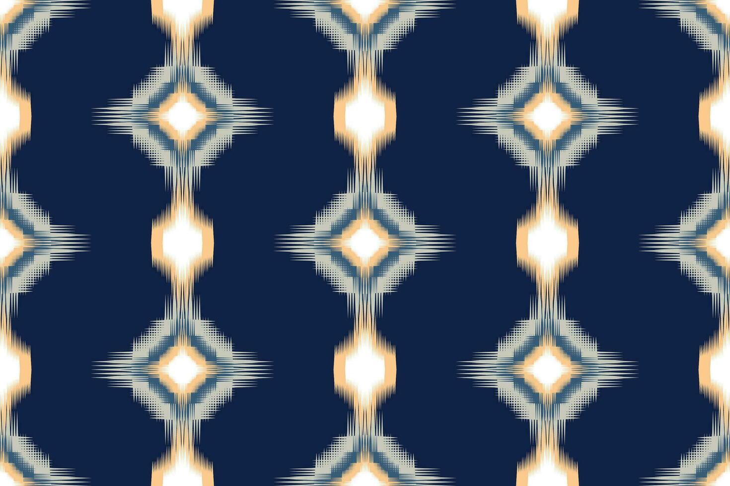 ikat geométrico oriental étnico modelo diseño. ikat diseño para étnico modelo boho costura tela textil o nativo geométrico y tela ikat estilo vector fondo de pantalla motivo ilustrador .