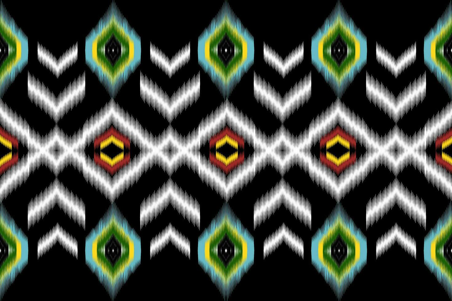 Ikat vector ethnic seamless pattern design. Ikat Aztec fabric carpet ornaments textile decorations wallpaper.