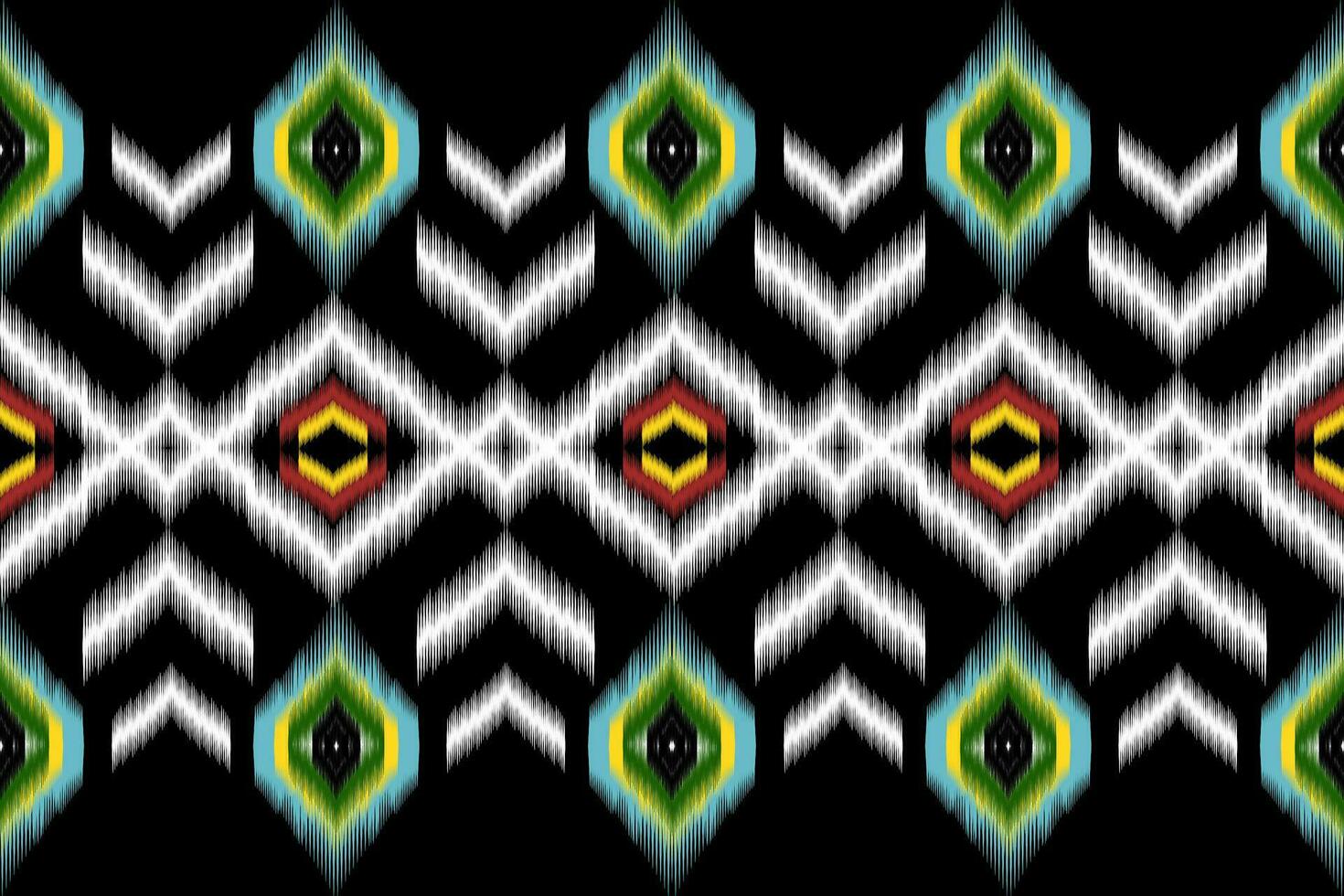 Ikat vector ethnic seamless pattern design. Ikat Aztec fabric carpet ornaments textile decorations wallpaper.