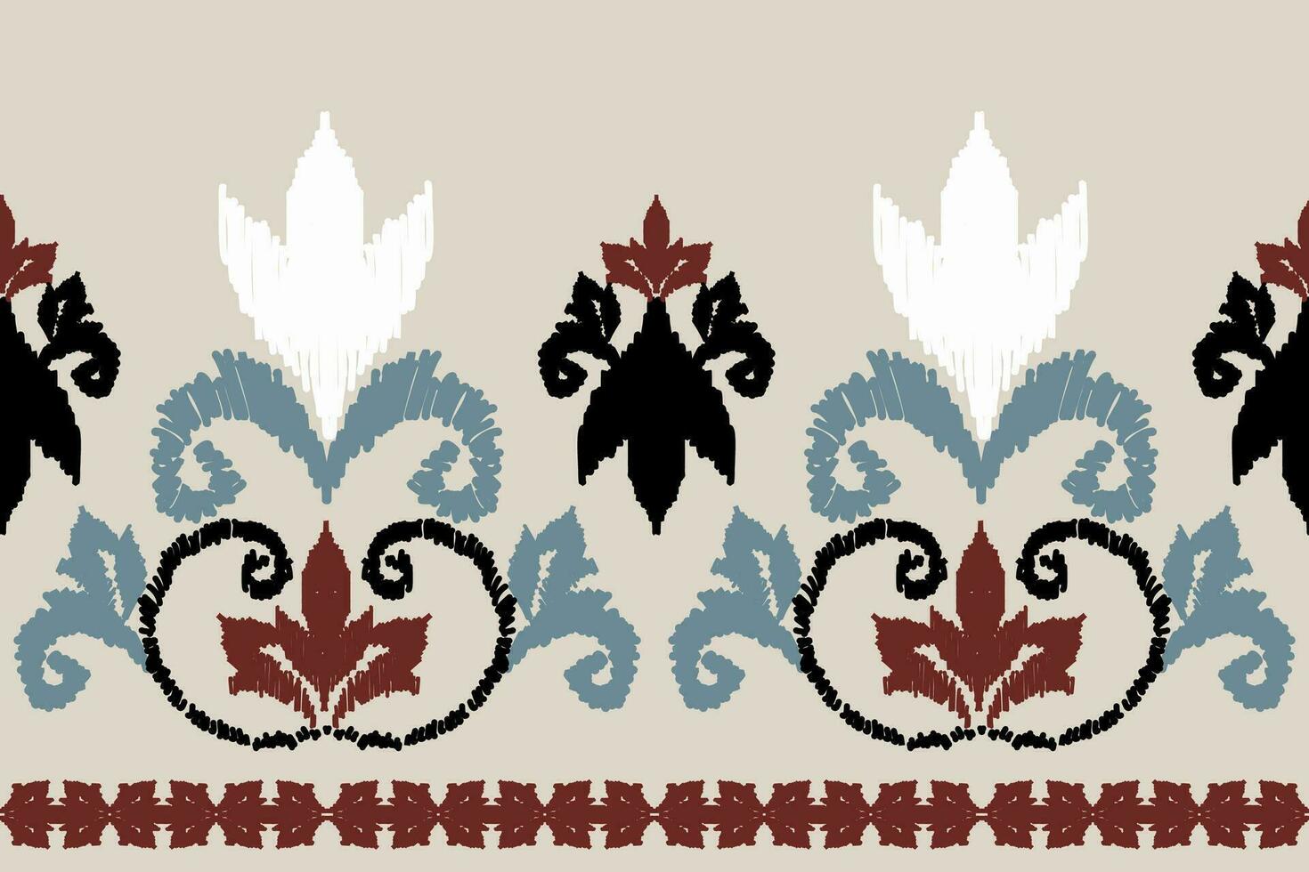 ikat floral cachemir bordado en blanco fondo.geometrico étnico oriental modelo tradicional.azteca estilo resumen vector ilustración.diseño para