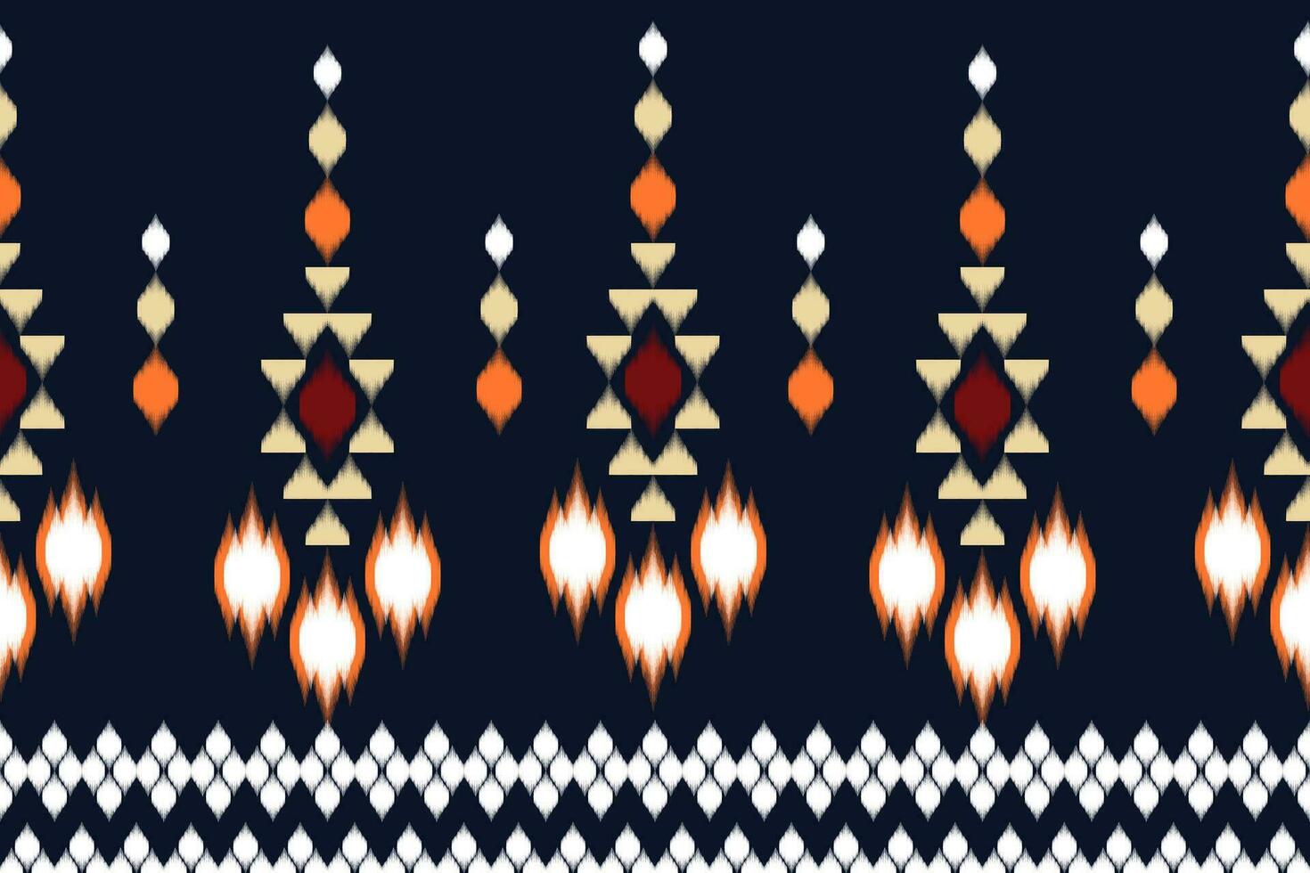 arte abstracto étnico ikat. patrón impecable en estilo tribal, bordado folclórico y mexicano. estampado de adornos de arte geométrico azteca.diseño para alfombras, papel pintado, ropa, envoltura, tela, cubierta, textil vector