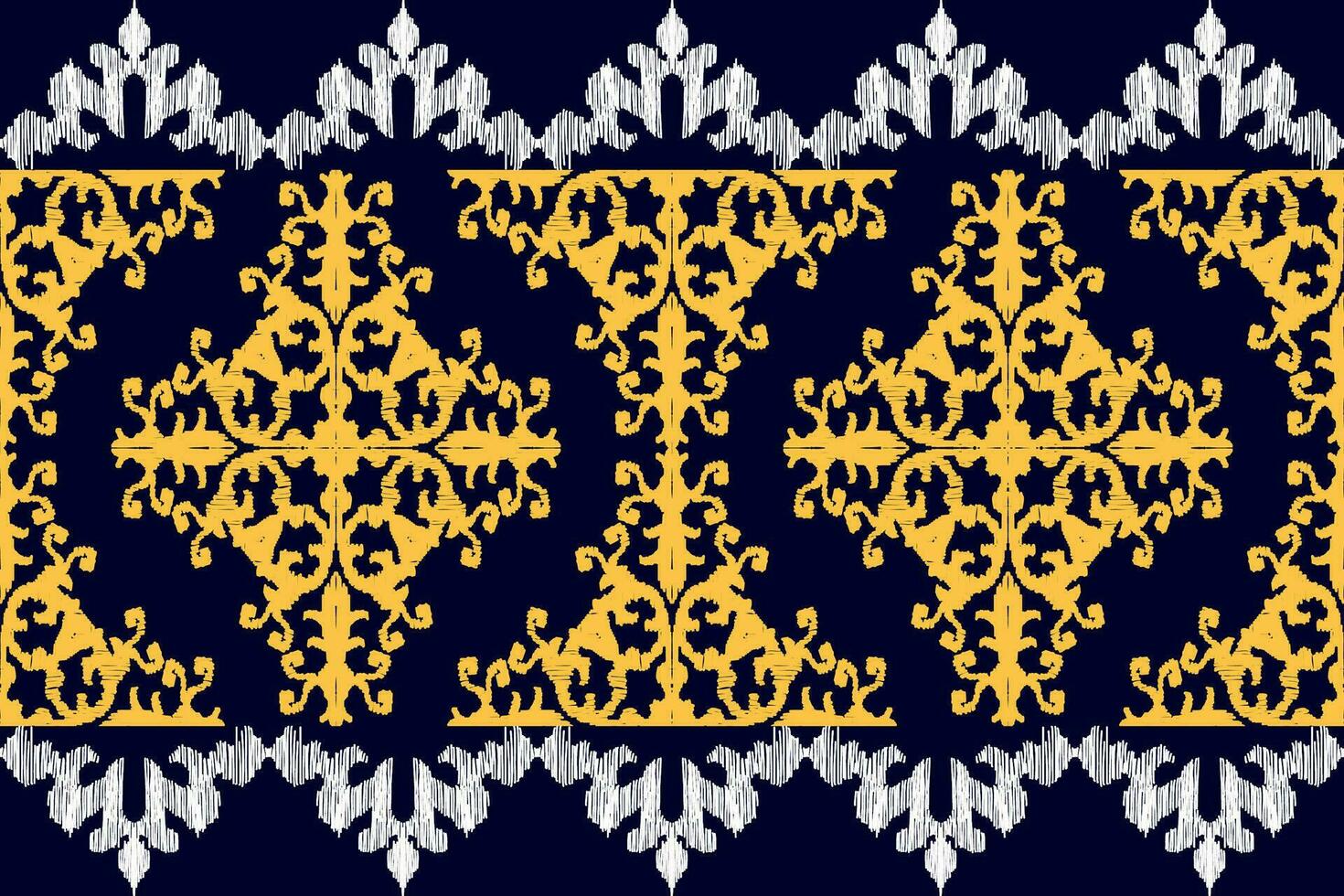 Ikat vector ethnic seamless pattern design. Ikat Aztec fabric carpet ornaments textile decorations wallpaper.